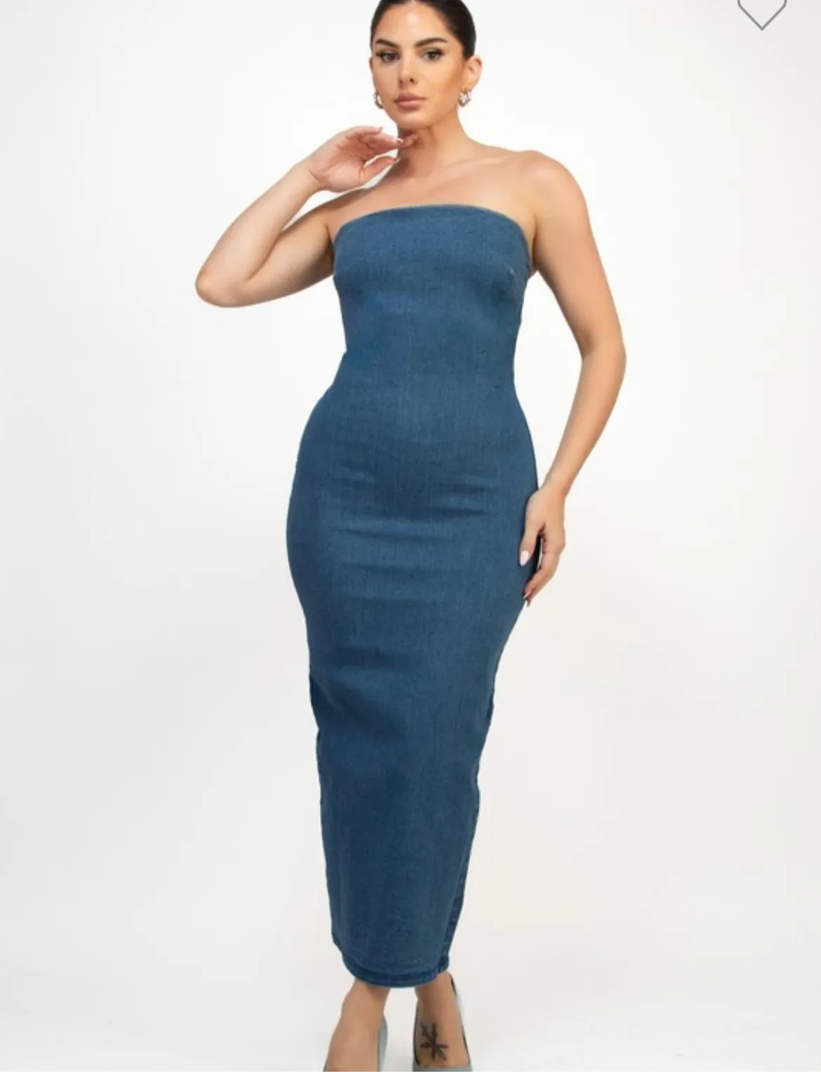 Play it safe denim tube dress