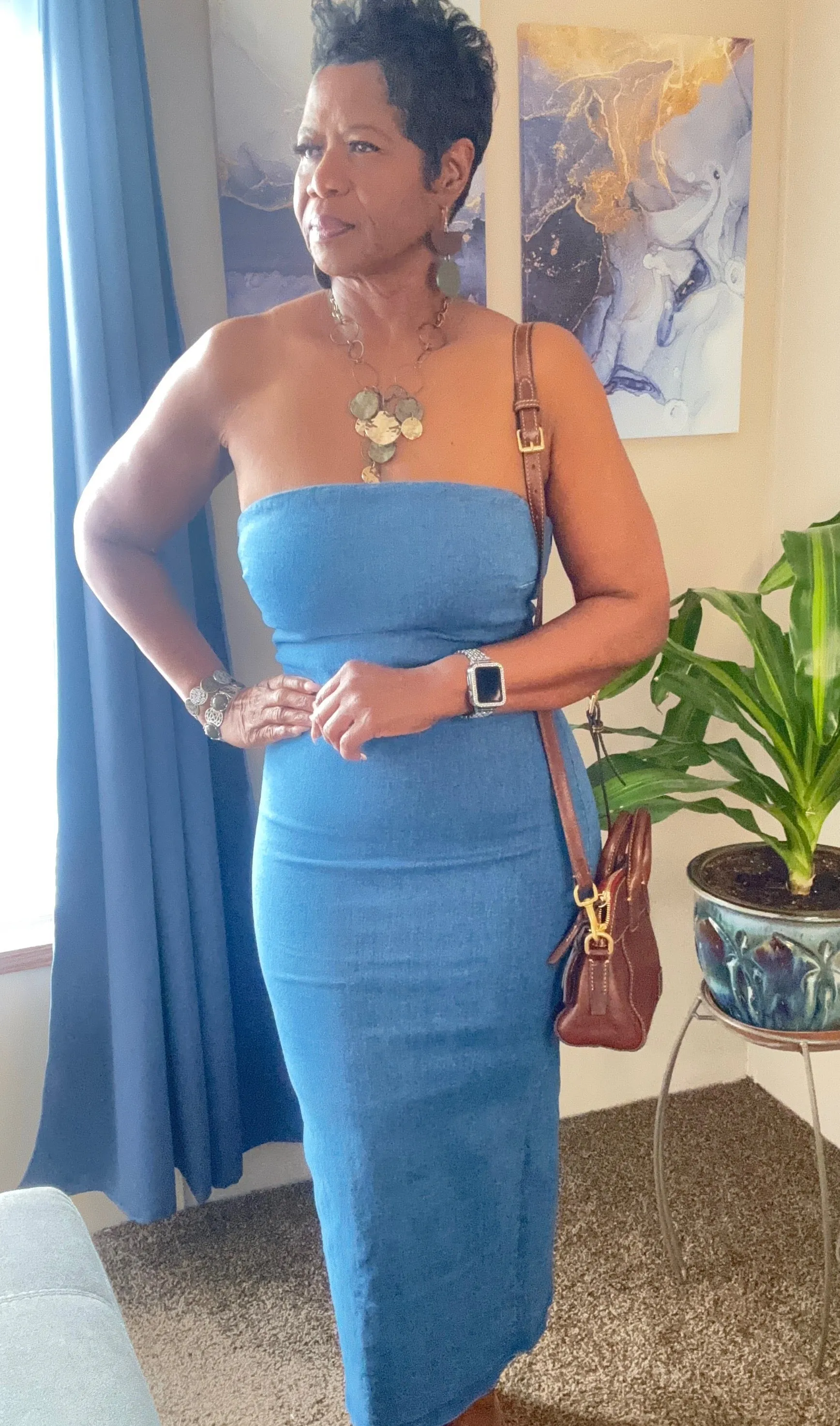 Play it safe denim tube dress