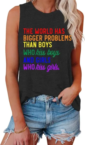 Pride Tank Top for Women Pride Shirts LGBT Equality Letter Print T Shirt Gay Outfits Ally Sleeveless Tee Top