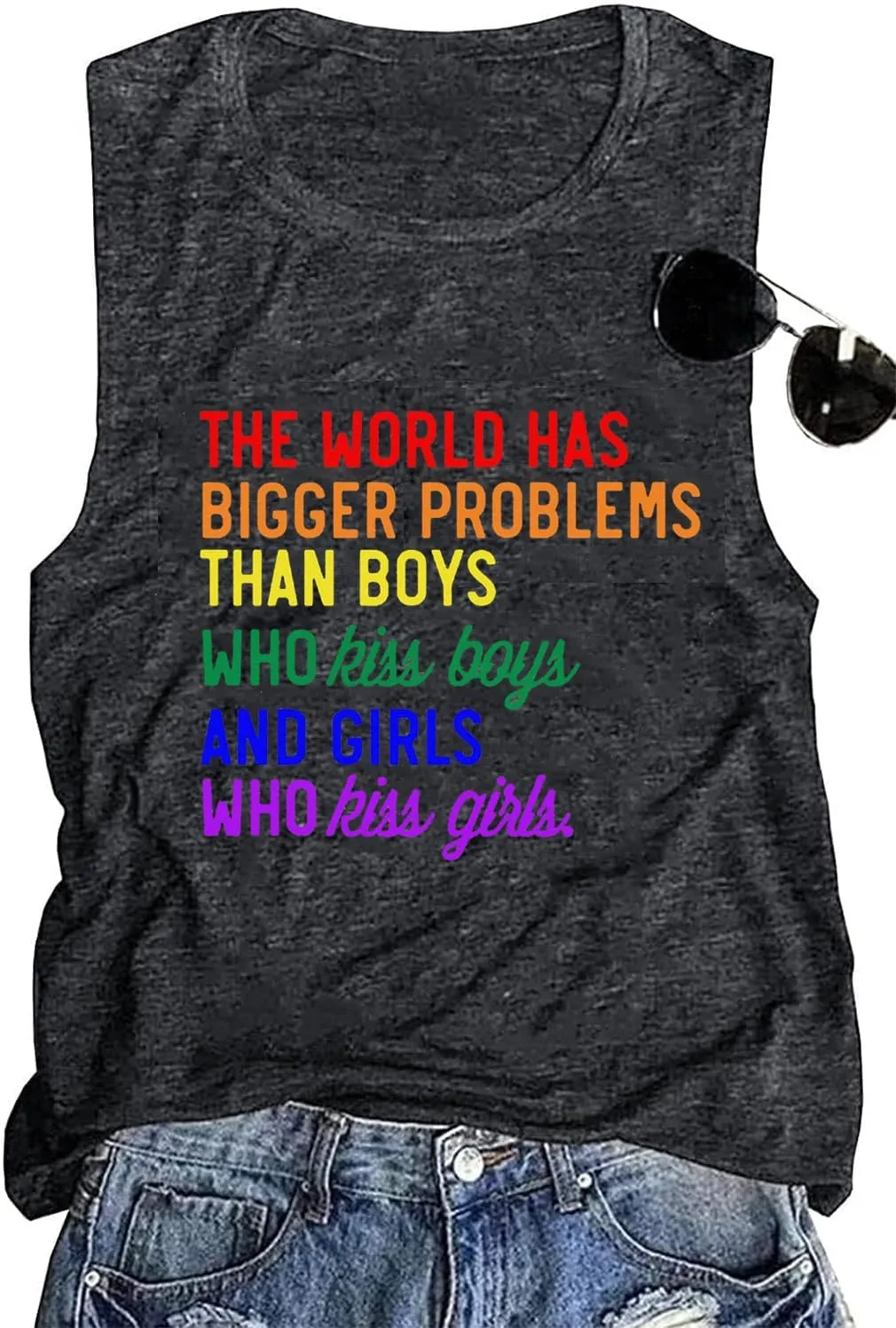 Pride Tank Top for Women Pride Shirts LGBT Equality Letter Print T Shirt Gay Outfits Ally Sleeveless Tee Top