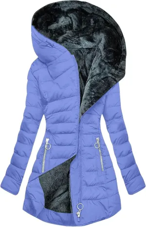 Puffer Jacket Womens Fleece Lined Thicken Down Jacket Sherpa Warm Dressy Casual Coat 2024 Outfits Clothes With Hood