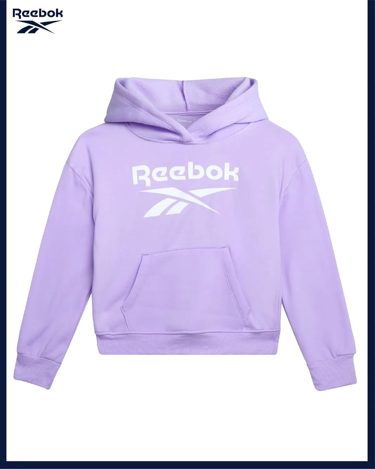 Reebok Girls' Activewear Set - 3 Piece Stylish Graphic T-Shirt, Fleece Pullover Hoodie, and Jogger Sweatpants (Size: 4-12)