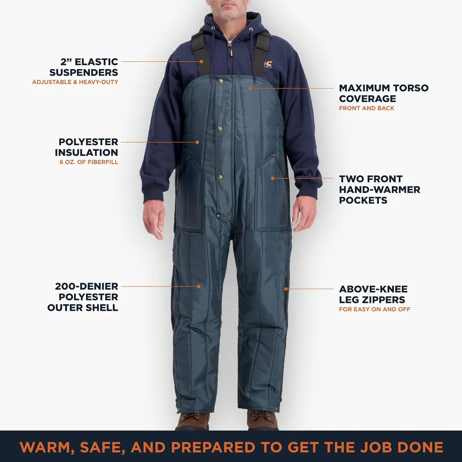 RefrigiWear Econo-Tuff Insulated High-Bib Overalls, 15F Comfort Rating