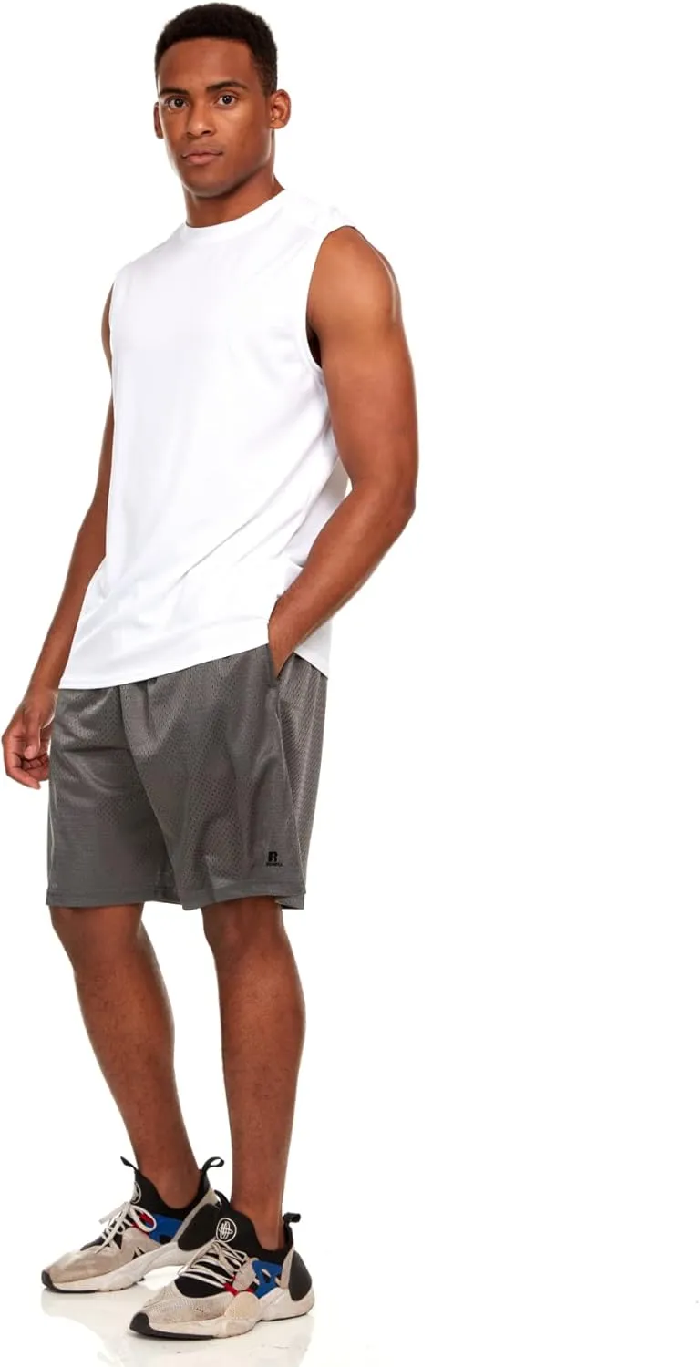 Russell Athletic Mens Dri-Power Fitted Not Tight Muscle Tank Top - Gym, Beach, Running, Basketball Gear