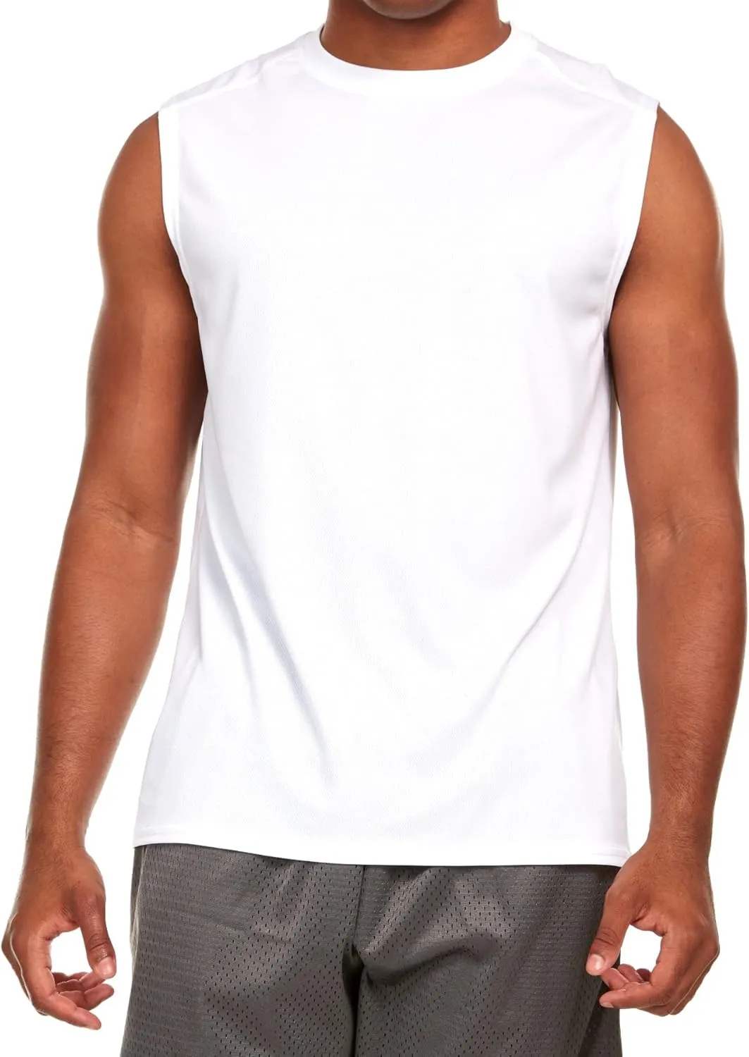 Russell Athletic Mens Dri-Power Fitted Not Tight Muscle Tank Top - Gym, Beach, Running, Basketball Gear
