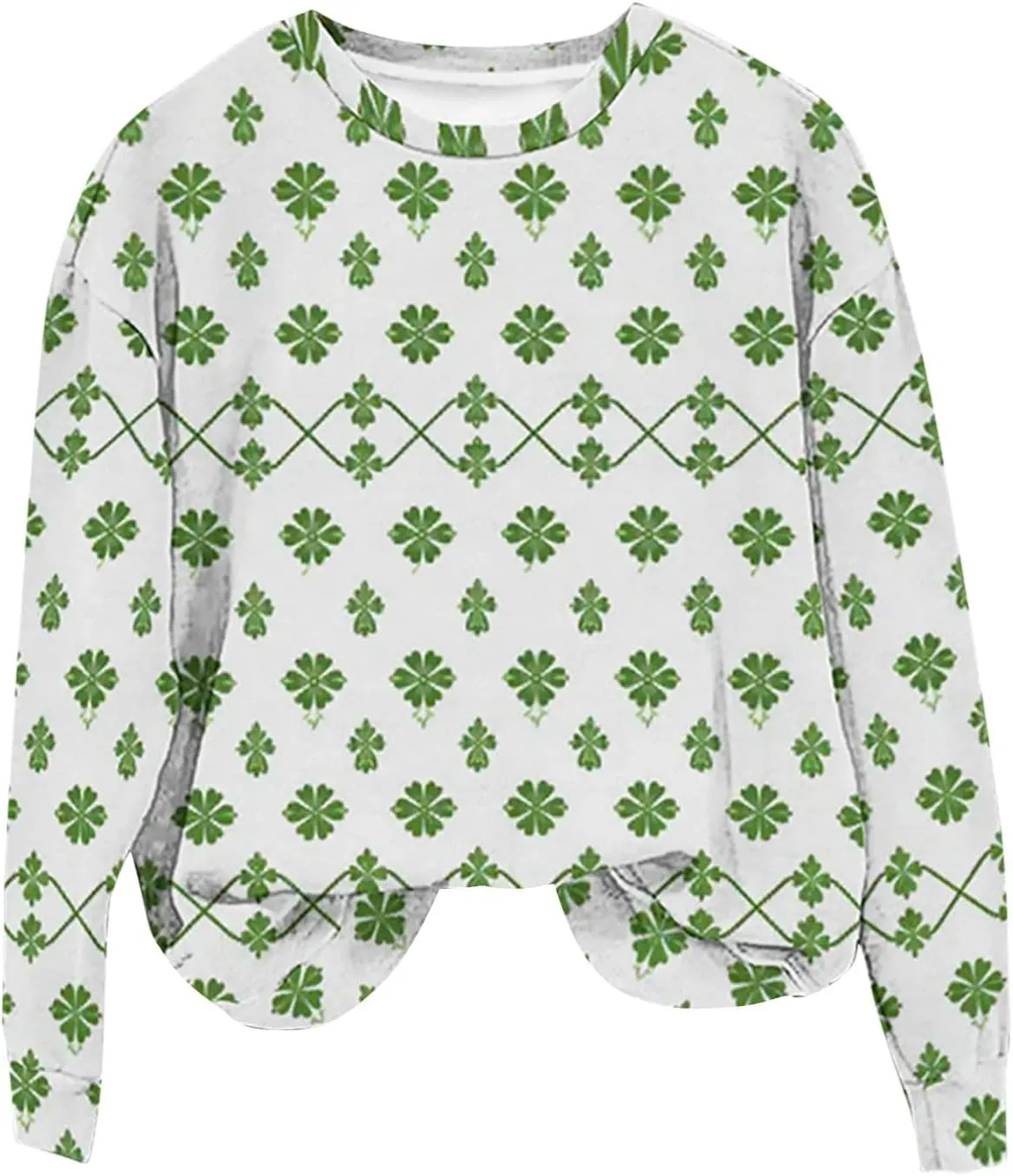 St. Patricks Day Shirts For Women Long Sleeve Crewneck Irish Sweatshirts Oversized Saint Patty's Pullover Tops