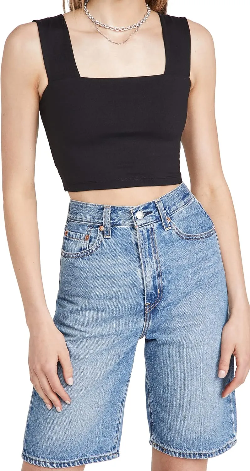 Susana Monaco Women's Wide Strap Crop Top