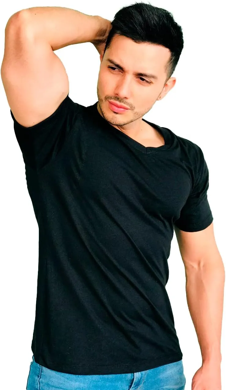 Sweat Proof Undershirt for Men- Quick Drying- Anti Odor- Anti Stains- V Neck
