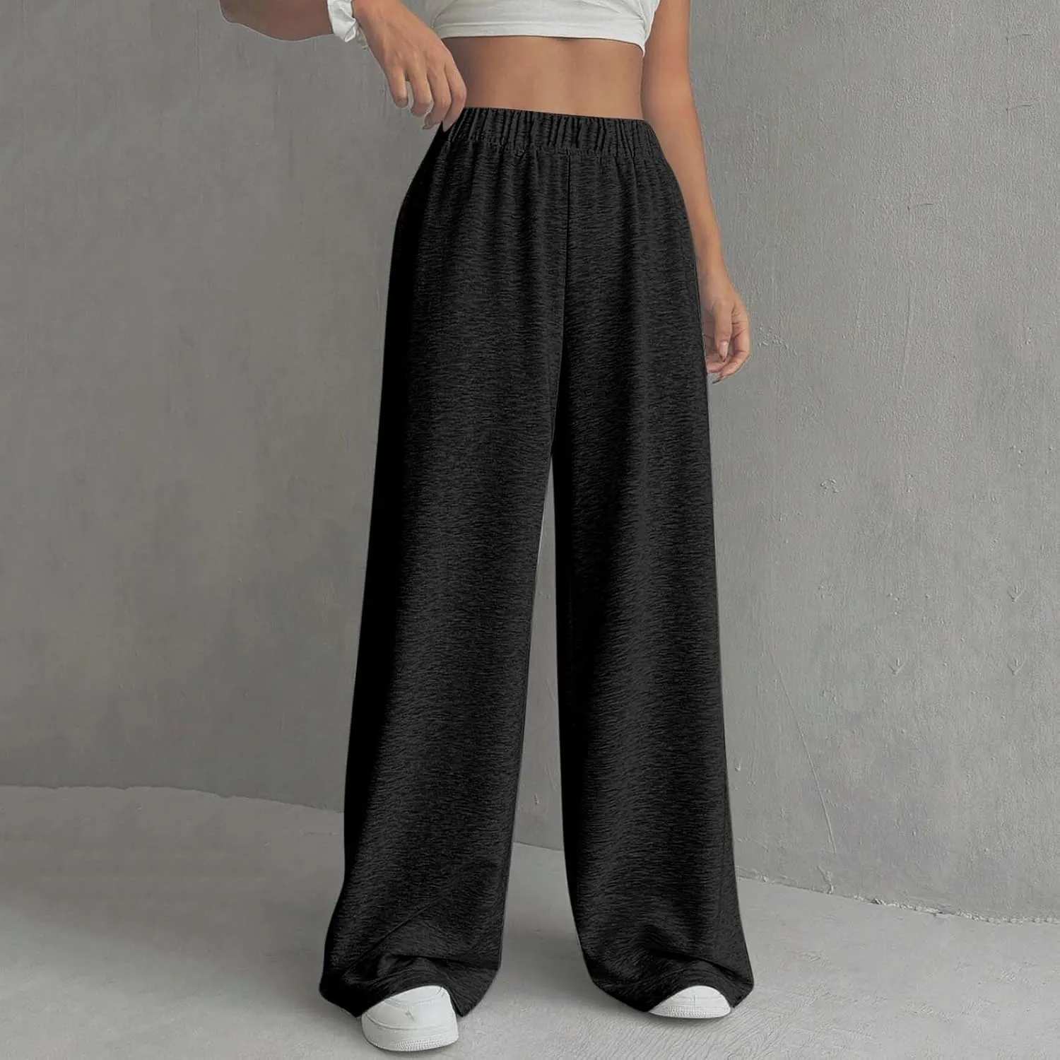 Sweatpants Women Casual Summer Elastic High Waist Lounge Pants Baggy Wide Leg Workout Trousers with Pockets