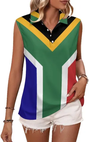 TAIZIYEAH Women's V Neck Sleeveless Top Spain Flag Loose PO-LO Tank Top Shirts Casual Pullover Blouse Shirts Blouses Summer