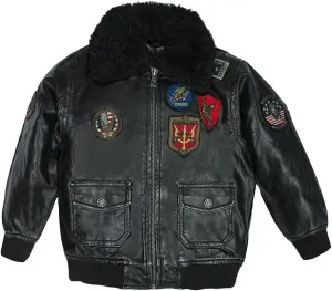 Top Gun Kid's Vegan Leather Aviator Jacket