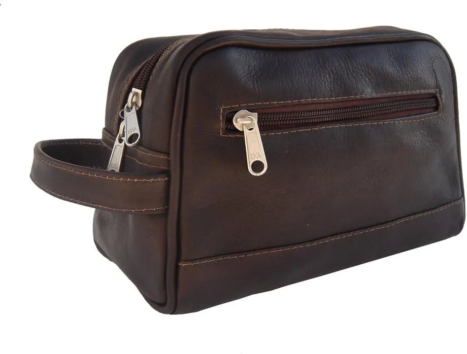 Top Zip Toiletry Kit, Chocolate, One Size
