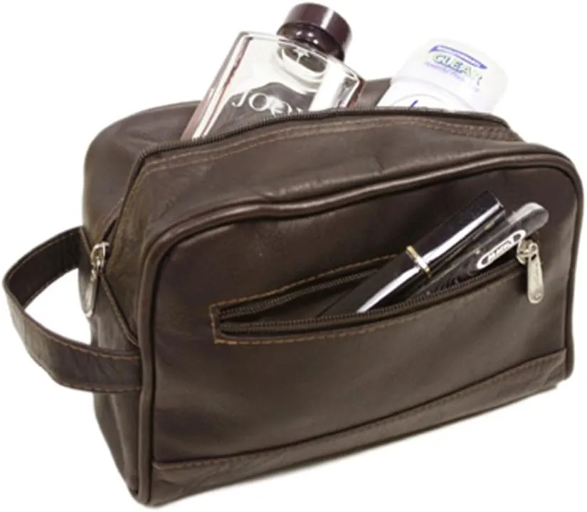Top Zip Toiletry Kit, Chocolate, One Size