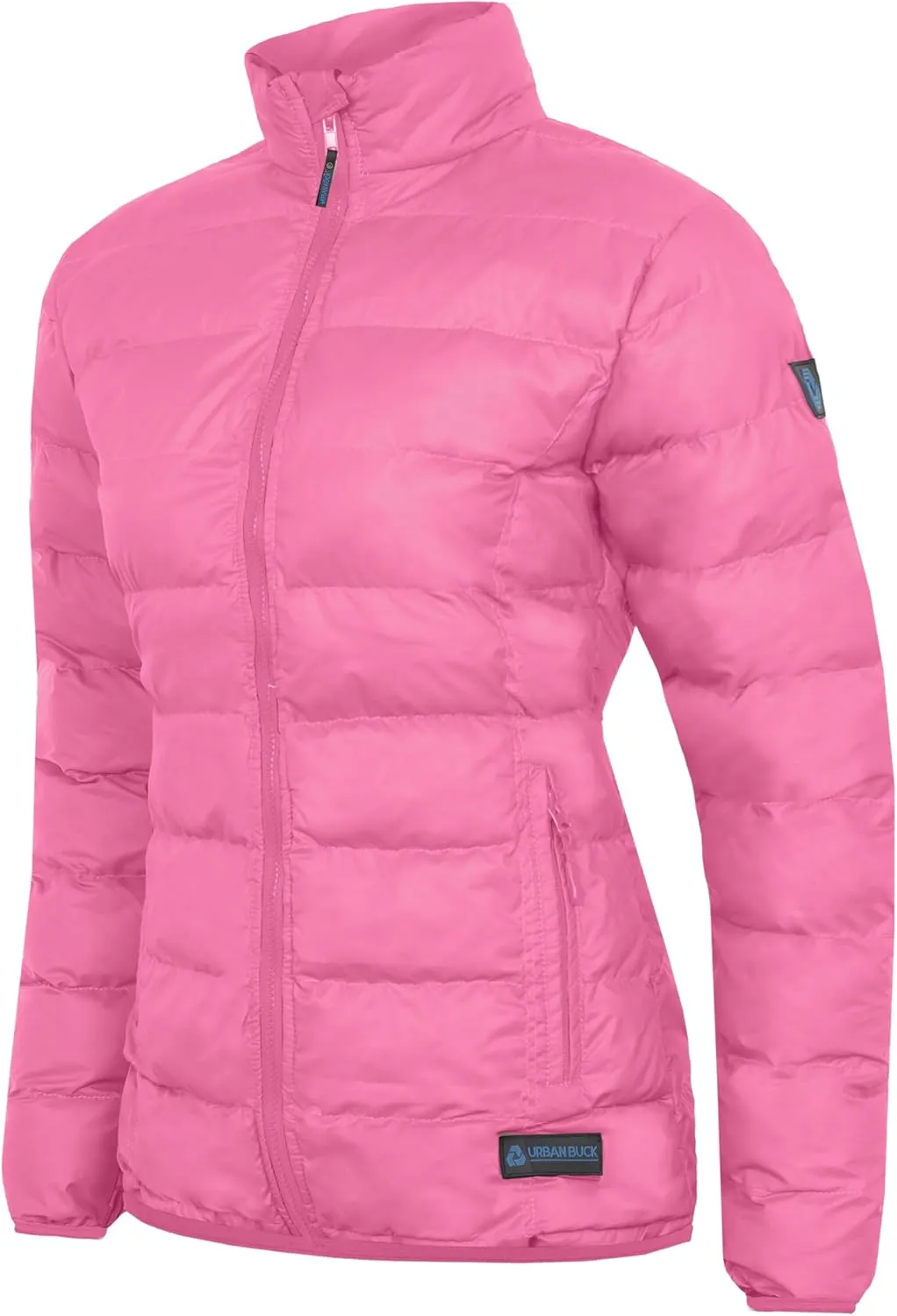 URBAN BUCK Packable Puffer Jacket Women with Hood  32 Degree Lightweight Quilted Winter Puff Foldable Jacket for Women