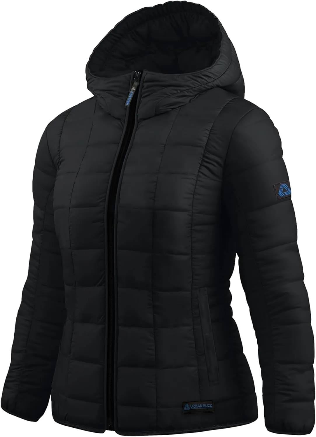 URBAN BUCK Packable Puffer Jacket Women with Hood  32 Degree Lightweight Quilted Winter Puff Foldable Jacket for Women