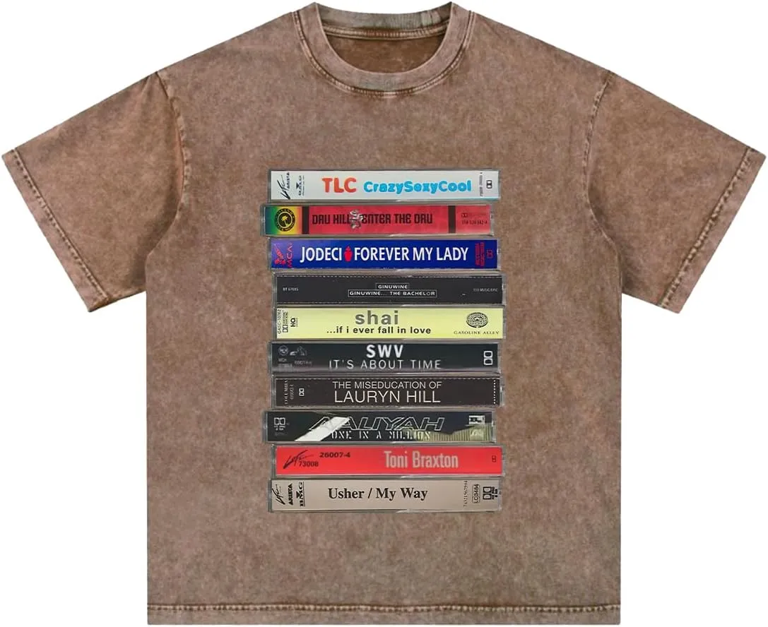Vintage 90s R&B Cassette Tape T-Shirt Music Graphic Unisex Tee