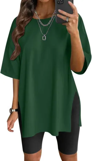 VNIRA Womens Summer Casual Short Sleeve Oversize Workout T-Shirt Tee Tops