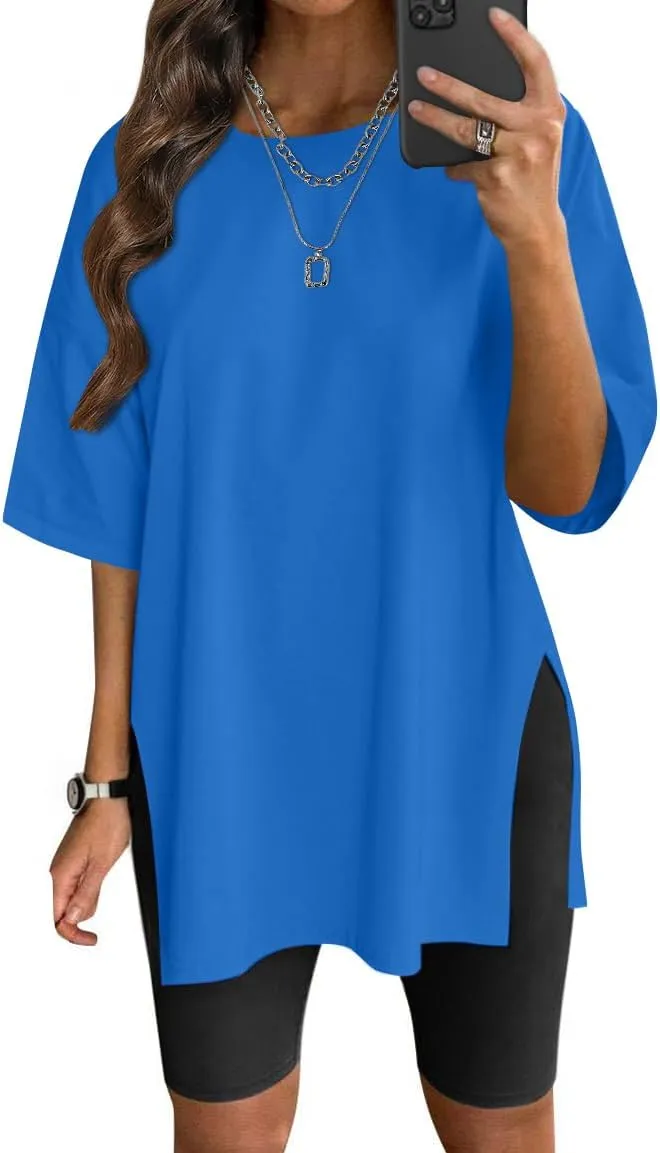 VNIRA Womens Summer Casual Short Sleeve Oversize Workout T-Shirt Tee Tops