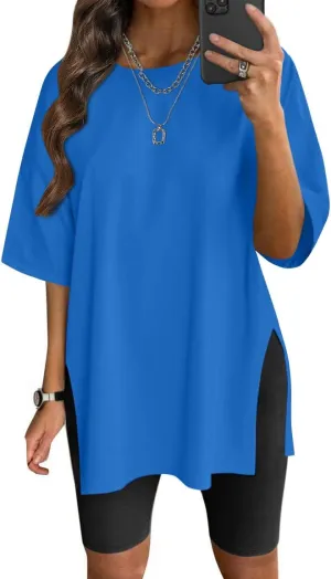 VNIRA Womens Summer Casual Short Sleeve Oversize Workout T-Shirt Tee Tops
