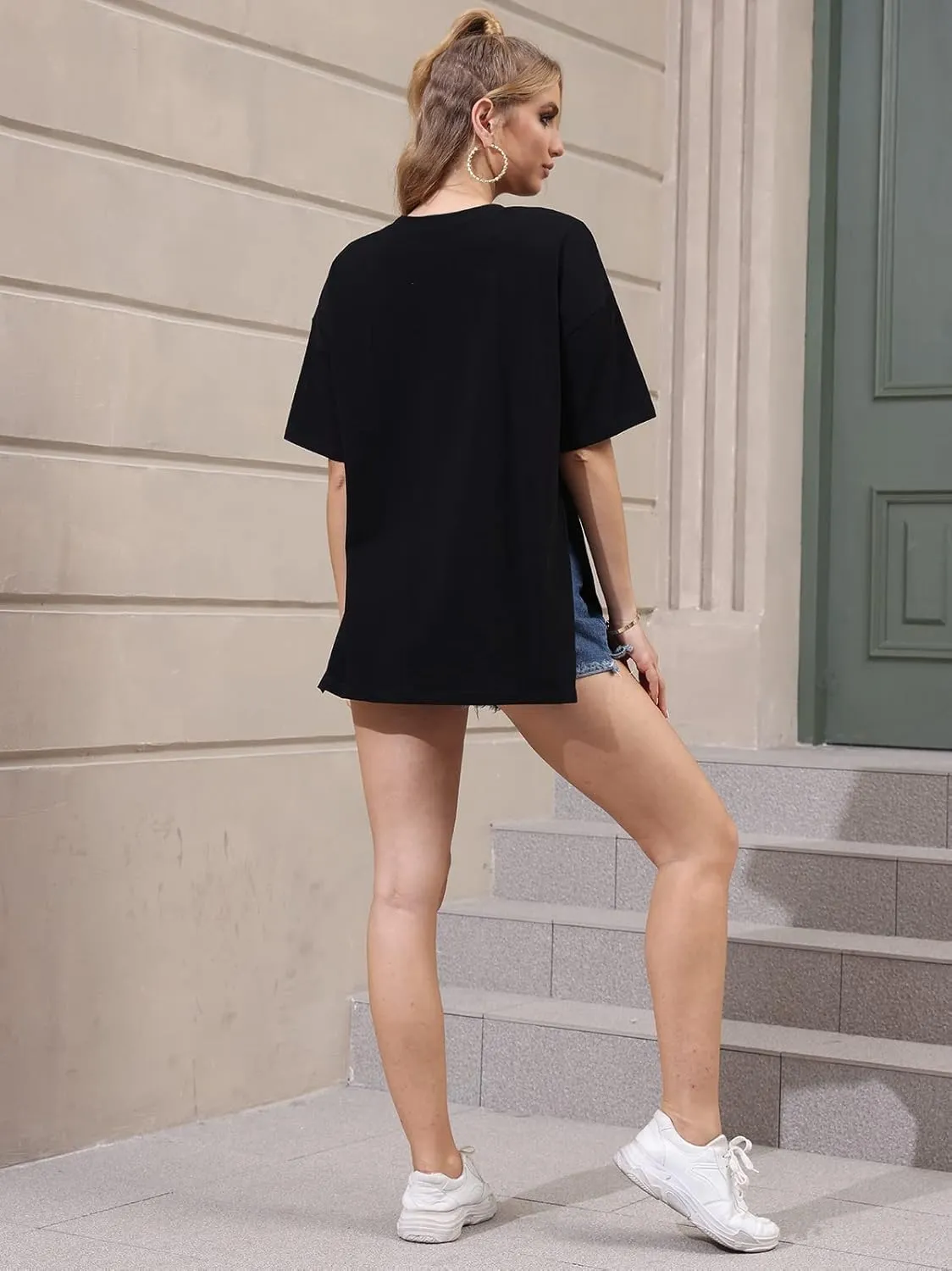 VNIRA Womens Summer Casual Short Sleeve Oversize Workout T-Shirt Tee Tops