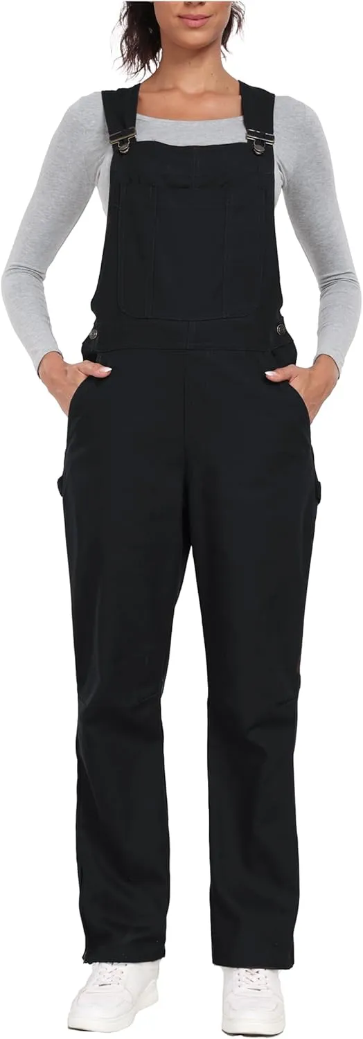 wantdo Bib Overall for Women Relaxed Fit Cotton Jumpsuit Work Pants with Adjustable Straps Regular and Petite Sizes
