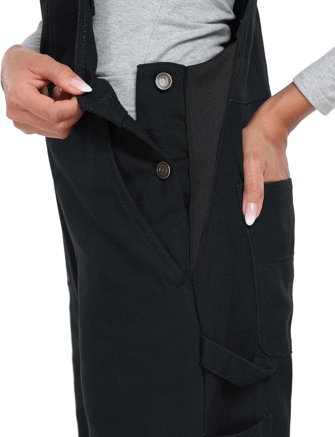 wantdo Bib Overall for Women Relaxed Fit Cotton Jumpsuit Work Pants with Adjustable Straps Regular and Petite Sizes