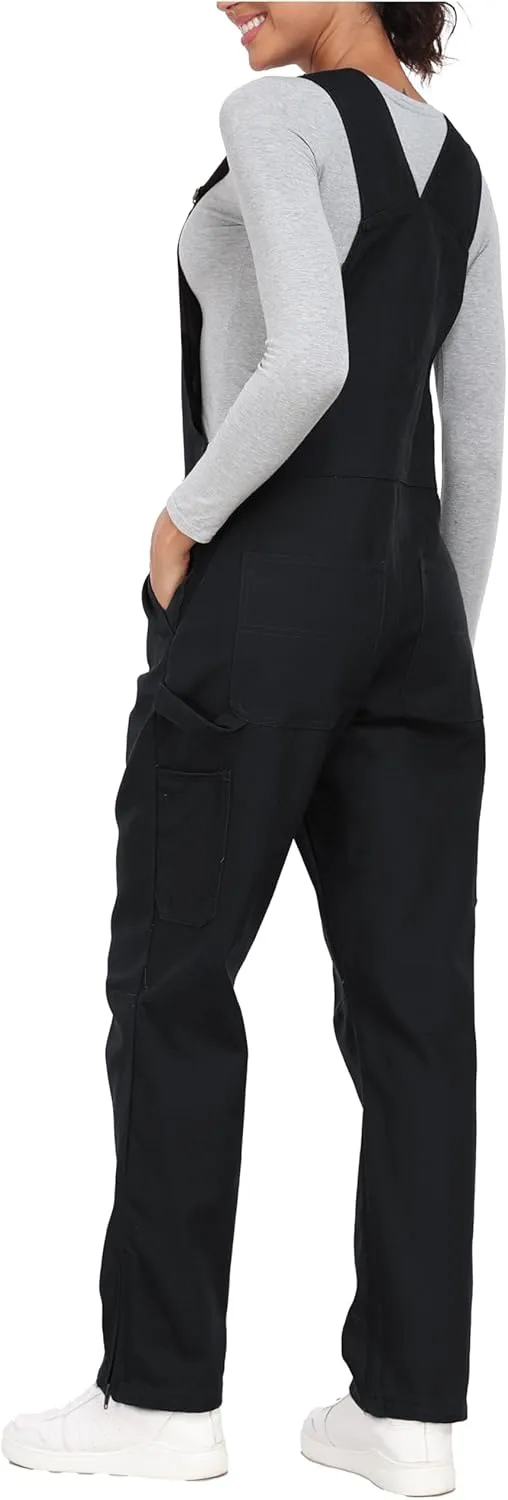 wantdo Bib Overall for Women Relaxed Fit Cotton Jumpsuit Work Pants with Adjustable Straps Regular and Petite Sizes