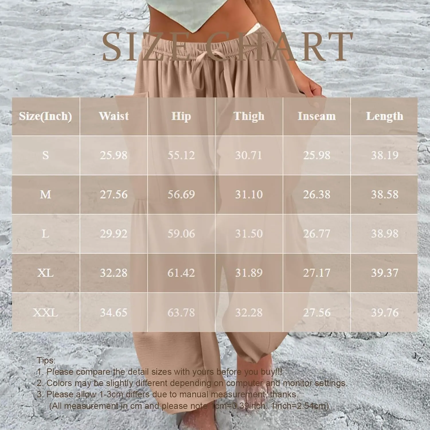 Wide Leg Pants Woman High Waisted Drawstring Boho Pants Summer Lightweight Beach Palazzo Harem Trousers with Pockets