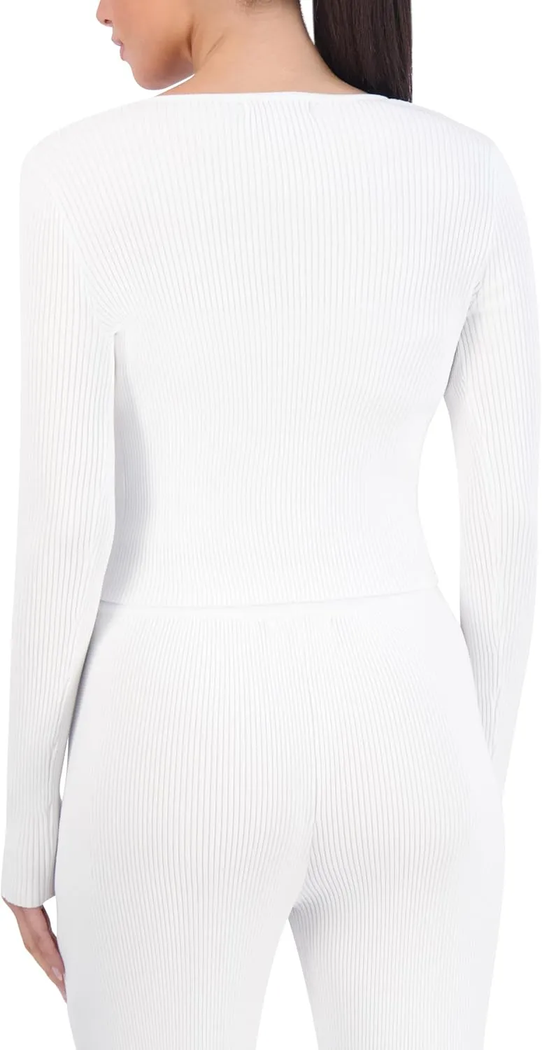 Women's Long Sleeve Scoop Neck Sweater Top
