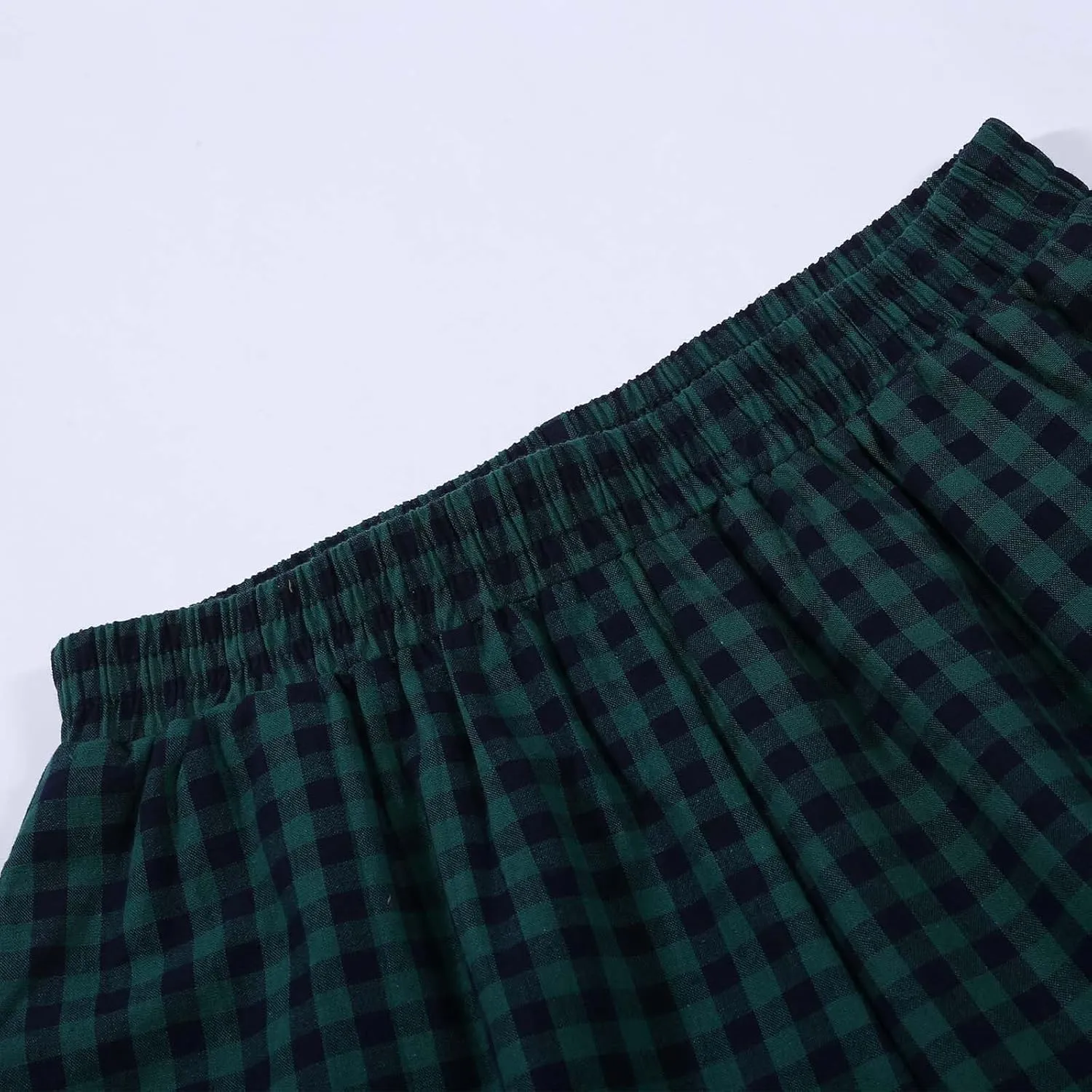 Womens Plaid 2 Pieces Lounge Pants Sets Y2K Sleeveless Gingham Crop Tank Top Outfits Baggy Wide Leg Barrel Loungewear Suits