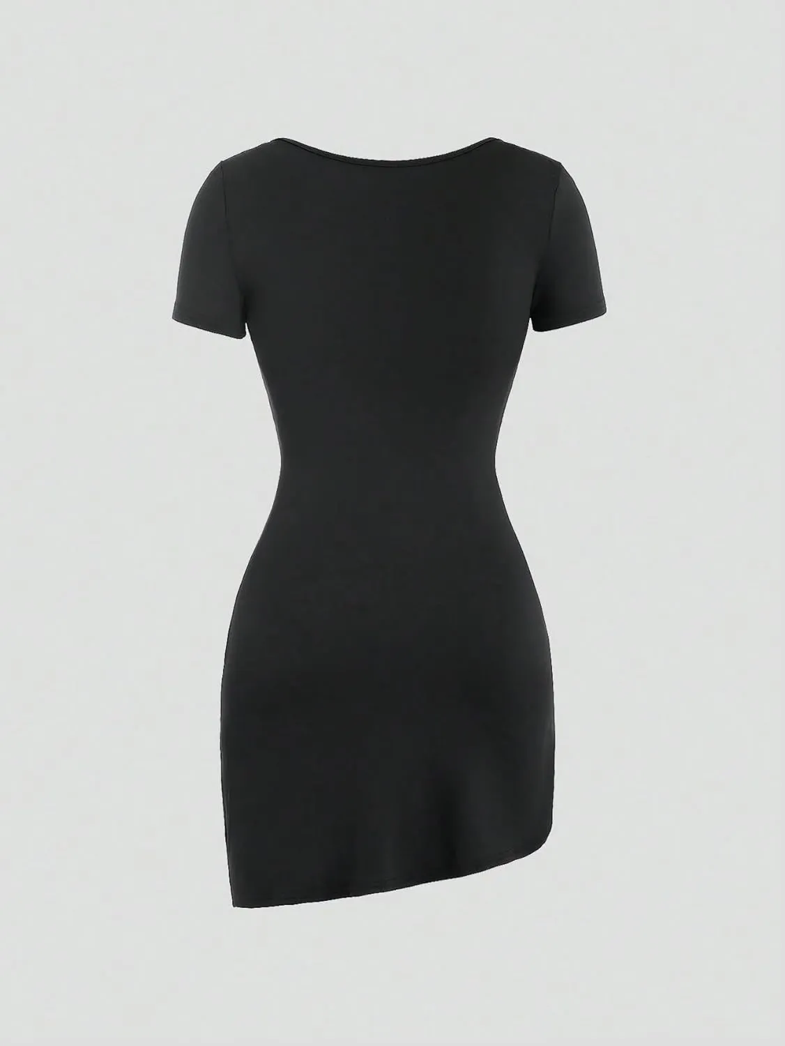 Women's Square Neck Short Sleeve Ruched Dress Fashion Tee Dresses for Women