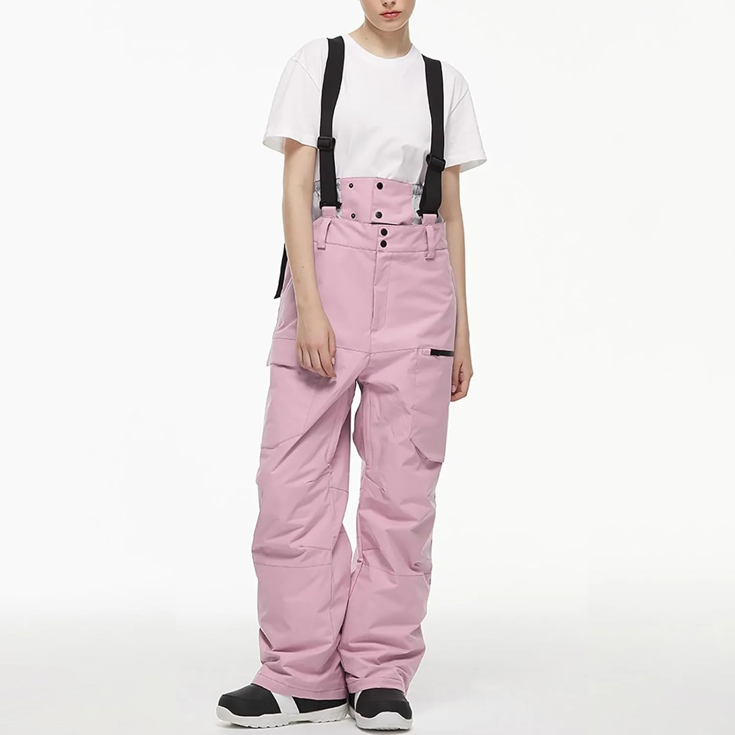 Womens Strap Ski Pants Insulated Windproof Warm Snowboard Thick Overalls Outdoor Skiing Climbing 2025 Winter Trouses