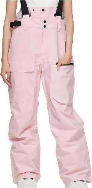 Womens Strap Ski Pants Insulated Windproof Warm Snowboard Thick Overalls Outdoor Skiing Climbing 2025 Winter Trouses