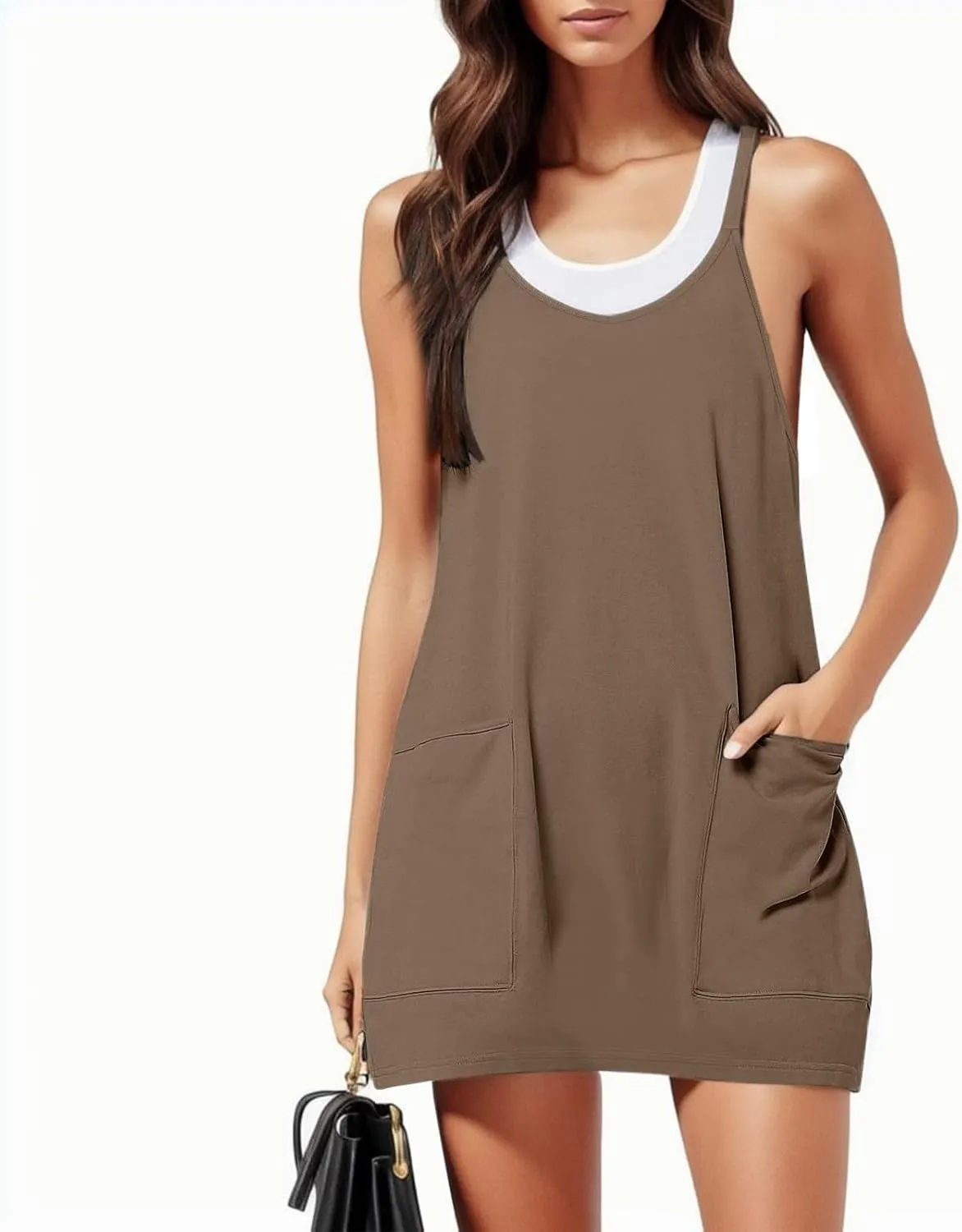 Women's Tennis Dress Shorts Summer Outfits Athletic Romper Sleeveless Workout Mini Skort Womens Maxi Dress with