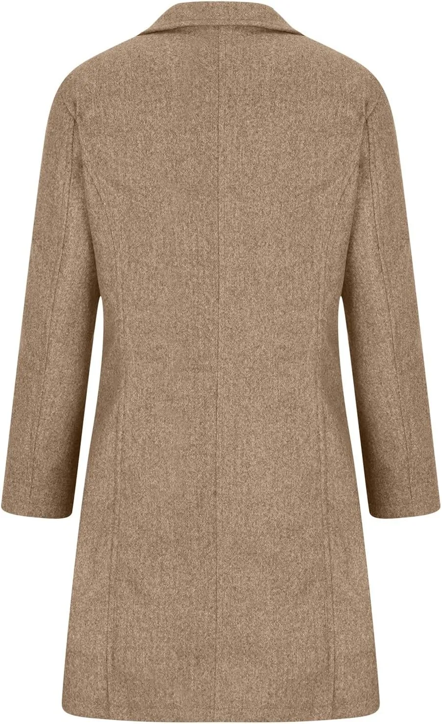 Women's Trench Coats, Mid Long Retro Single-Breasted Winter Outwear Classic Lapel Overcoat Solid Outerwear