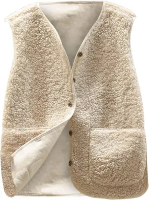 Womens Vest Fuzzy Fleece Cropped Winter Coats Plus Size Sleeveless Sweaters Faux Fur Shaggy Open Front Short Cardigan