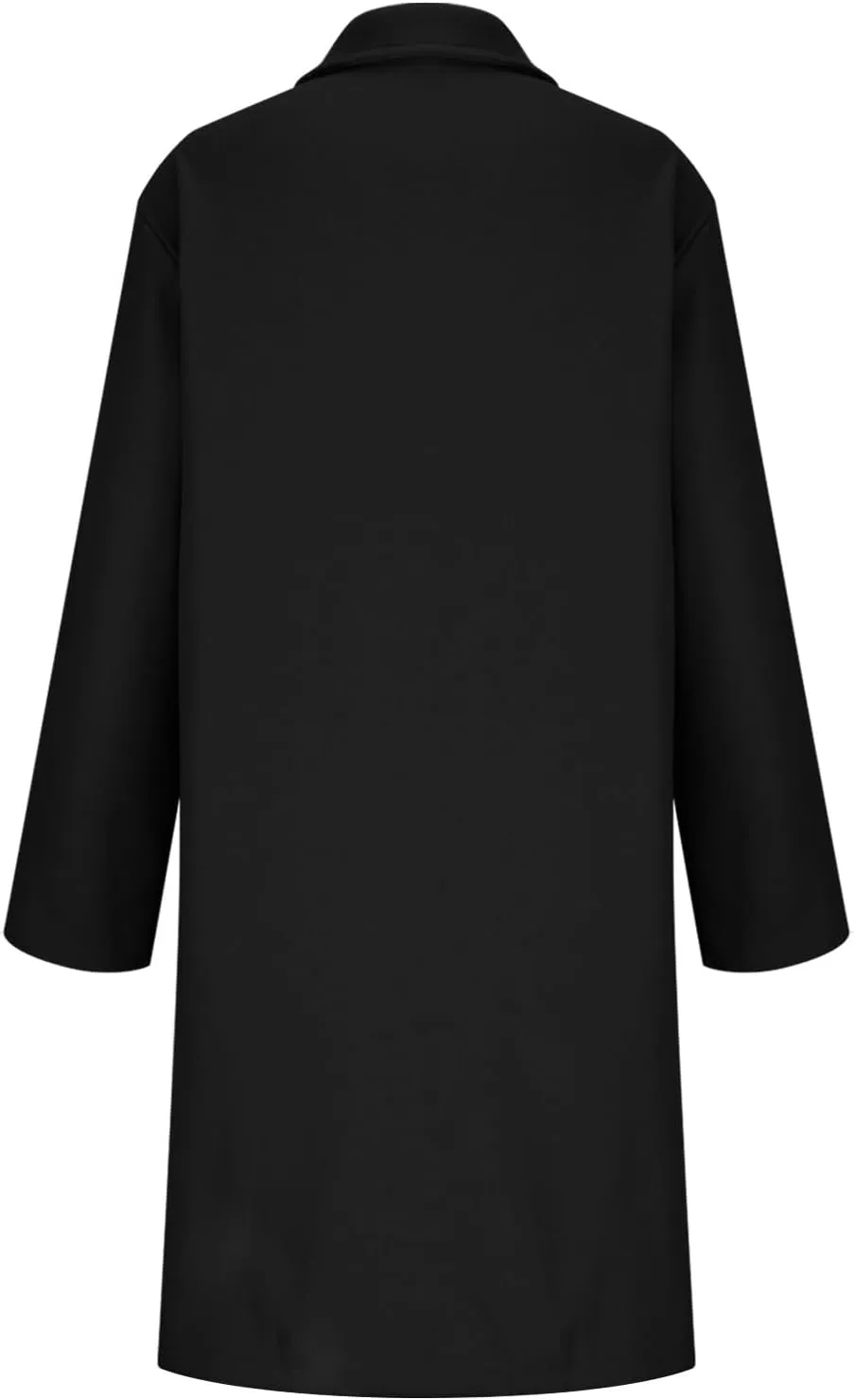 Womens Winter Trench Coats Elegant Wool Blend Pea Coats Lapel Collar Double Breasted Mid-Long Length Overcoat