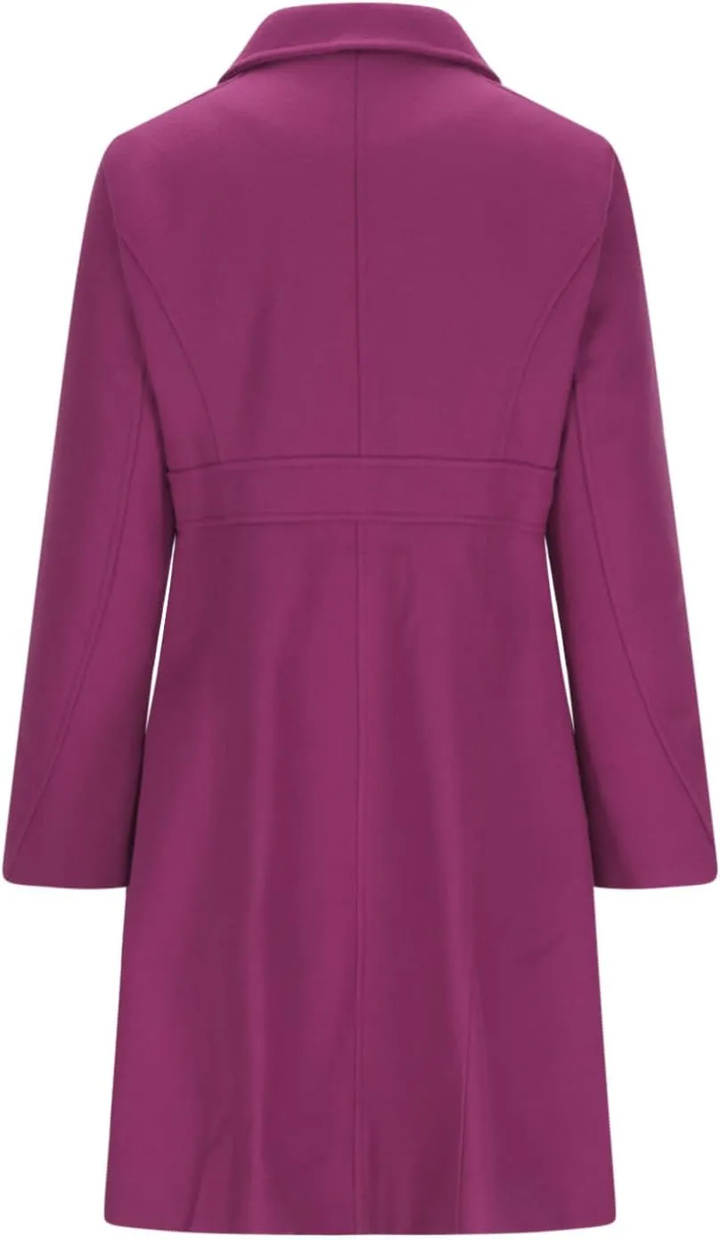 Womens Winter Wool Coats Elegant Single Breasted Long Trench Coat Midi Length Peacoat Bussiness Jacket With Pockets