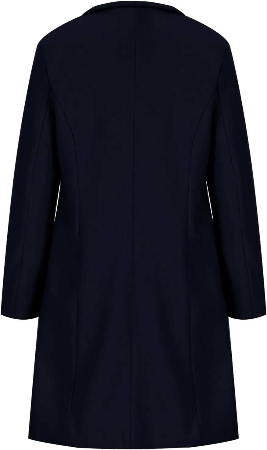 Wool Coats for Women Notched Lapel Collar Peacoat Fall Winter Elegant Outerwear Overcoat Trendy Woolen Trench Coat