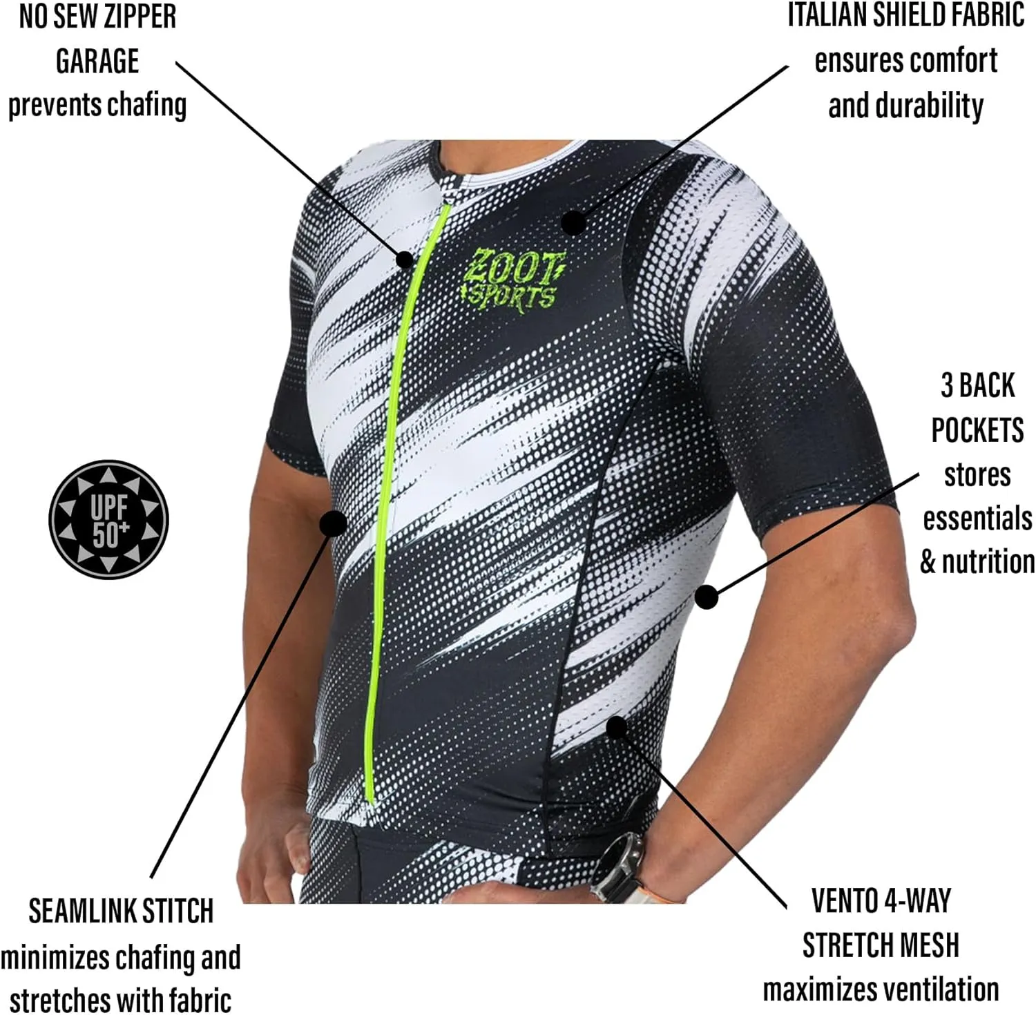 Zoot Mens LTD Triathlon Tank Top, Compression Tri Top for Endurance Race & Training, with Pockets & UPF 50  Primo Fabric
